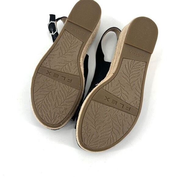 NWOT LifeStride Women's Socialite Wedge Sandals Black Brown Size 8.5 - Picture 8 of 8